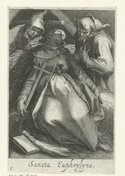 Santa Euphrosina de Alexandria como eremita
Sancta Euphrosyna (título sobre o objecto)
Eremitesses (título da série)
Sacra Eremus Ascetriarum (título da série)