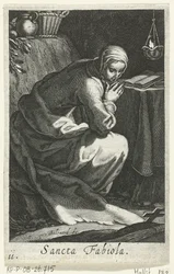 Santa Fabíola de Roma como ermitã
Sancta Fabiola (título sobre o objecto)
Eremitesses (título da série)
Sacra Eremus Ascetriarum (título da série)
