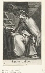 Santa Magna como Eremita Sancta Magna (título no objeto) Hermitesses (título da série) Sacra Eremus Ascetriarum (título da série)