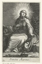 Santa Marina de Alexandria como ermitã
Sancta Marina (título sobre o objecto)
Eremitesses (título da série)
Sacra Eremus Ascetriarum (título da série)