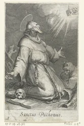 São Pacômio o Velho como um eremita Eremitas (título da série) Sacra eremvs ascetarvm (título da série)