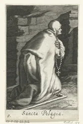 Santa Pelagia de Antioquia como ermitã
Sancta Pelagia (título sobre o objecto)
Eremitesses (título da série)
Sacra Eremus Ascetriarum (título da série)