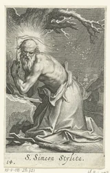 São Simeão Estilos o Ancião como ermitão
S. Simeon Stylita (título sobre o objecto)
Eremitas (título da série)
Sacra eremvs ascetarvm (título da série)