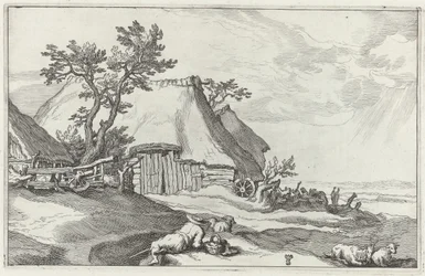 Paisagem com casa de campo