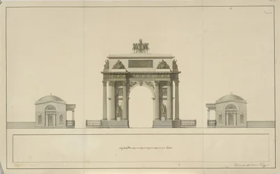 Arco do Triunfo por Tverskaya Zastava em Moscou, 1826-1829