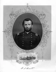 Ulysses S Grant, general americano e 18º Presidente dos Estados Unidos, 1862-1867.