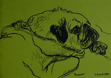 &39;Hogarth&39; (tinta em papel verde)