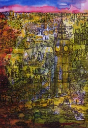 Londres, Westminster (caneta e tinta com wc no papel)