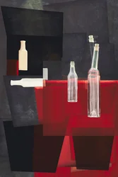 Composição abstracta com garrafas