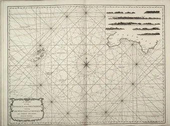 Uma carta da entrada no canal da Mancha que contém a costa ocidental da Cornualha e das ilhas Scilly com todas as sondagens