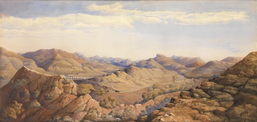 Bhore Ghaut, Great India Peninsular Railway, Bombaim (aguarela sobre papel)