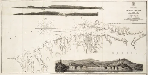 Porto de Sebastopol no mar Negro, do levantamento russo de 1836