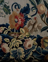 Padrão Floral, detalhe do estofado do sofá estilo George I, cerca de 1725, Reino Unido
