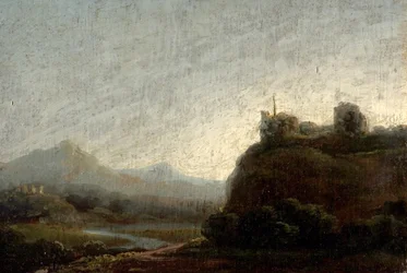 Paisagem Montanhosa, Noite (óleo sobre madeira)