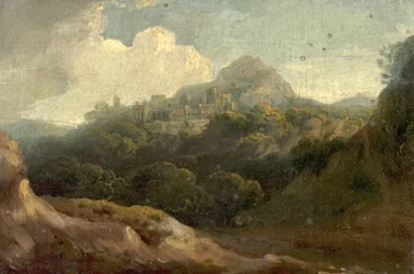 Paisagem montanhosa, Manhã (óleo sobre madeira)