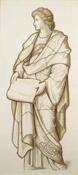 Muse of Literature - Cartoon for Stained Glass, c.1890 (aguarela sobre papel)
