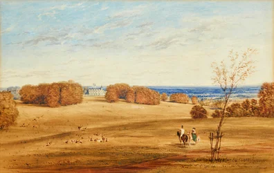 Prospect of Horsley Towers, Surrey (caneta e tinta e aquarela)