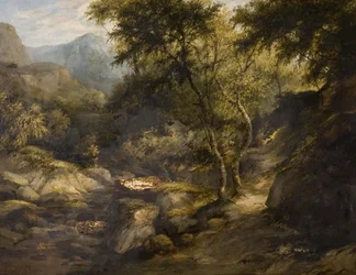 Paisagem fluvial, meados do século XIX (óleo sobre tela)