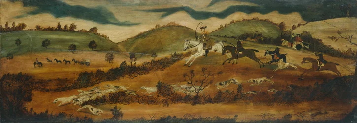 A Caça de Tredegar (óleo sobre painel)