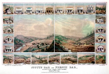 Barra de Scotts e barra francesa, no rio de Scotts, condado de Siskiyou, Califórnia, 1856 1937.