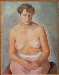 Mulher nua sentada