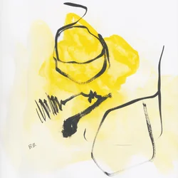 Figura amarela abstrata