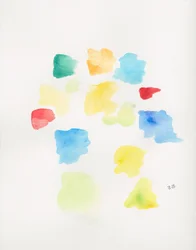 Formas coloridas em aguarela