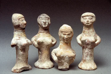 Figurinhas de Asherah, cananeu, 999-600 aC (argila)