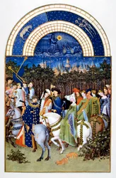 "maio" de "Les Très Riches Heures du Duc de Berry" ("As horas muito ricas do duque de Berry")