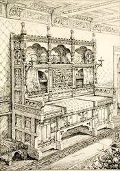 Aparador, de "Exemplos de Móveis Antigos e Modernos", de Bruce Talbert, litografia de S. Ayling (litho)