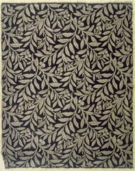 Frutas e folhagem, feitas por Warner & Ramin, c.1875 (tecido de seda tecido)