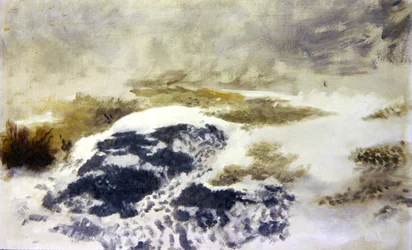 Uma Paisagem de neve - um estudo (óleo sobre tela)