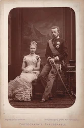 O príncipe herdeiro Rodolfo com a princesa Estefânia da Bélgica por ocasião do noivado, 1880