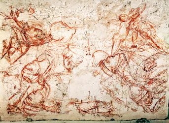Sinopia de um monte de cadáveres, Trionfo della Morte, fresco ... (fresco)