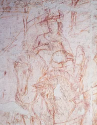 Triunfo da Morte, por Buonamico di Cristofano conhecido como Buffalmacco (início ativo do século 14), sinopia.