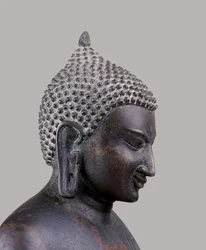 Cabeça de um Buda, estilo pagão clássico (c11th-c14th) (metal)