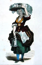 Vendedor de creme em 1774 (gravação a cores)