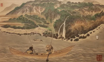 Apanhar trompetes em Hiroo. Da série Os Ainu, Segunda Metade do Séc.