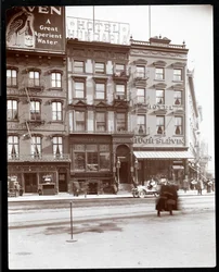 Vista do Hotel Hungaria e do Hotel Hugh Slevin no Union Square East e 14th Street, Nova York, 1905 (impressão em gelatina de prata)