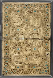 Egerton MS 1139 Capa superior com cenas da vida de Davi, o 