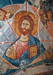 Salvator Mundi (Salvador do Mundo) - Peinture de Damiane (ativo do século XIV) - século XIV - Fresco - Mosteiro de São Jorge, Ubisi (Georgie) ©FineArtImages/Leemage