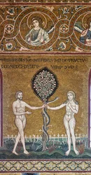 O pecado original, mosaico bizantino, Ciclo do Antigo Testamento - Paraíso Terrestre, XII-XIII seg (mosaico)