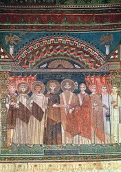 Constantino IV (654-85), concedendo aos Bispos Reparatus privilégios para a igreja de Ravenna, 671-77 (mosaico)