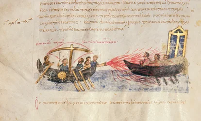 Fogo grego, Fol. 34v das skylitas de Madri