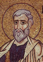 O Profeta Ageu. Obra de um mestre bizantino, mosaico, detalhe da decoração da Basílica de São Marcos em Veneza (Itália)