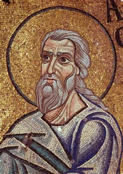 O profeta Habakkuk (Habaquq, Habakkuk, Habakkuk, Abakouk, Havakuk) (século VII a.C.). Obra de um mestre bizantino, mosaico, pormenor da decoração da Basílica de São Marcos em Veneza (Itália)