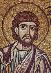 O profeta Zacarias (século VI a.C.). Obra de um mestre bizantino, mosaico, pormenor da decoração da Basílica de São Marcos em Veneza (Itália)
