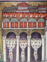 Ala esquerda do Palazzo di Teodorico, 527-99 (mosaico) (detalhe de 224988)