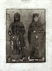 Manuel I Comnenus (c.1122-80) e Imperatriz Maria de Antioquia (dc1182)
