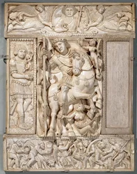 O imperador triunfante, conhecido como o Marfim Barberini, 500-550 d.C.